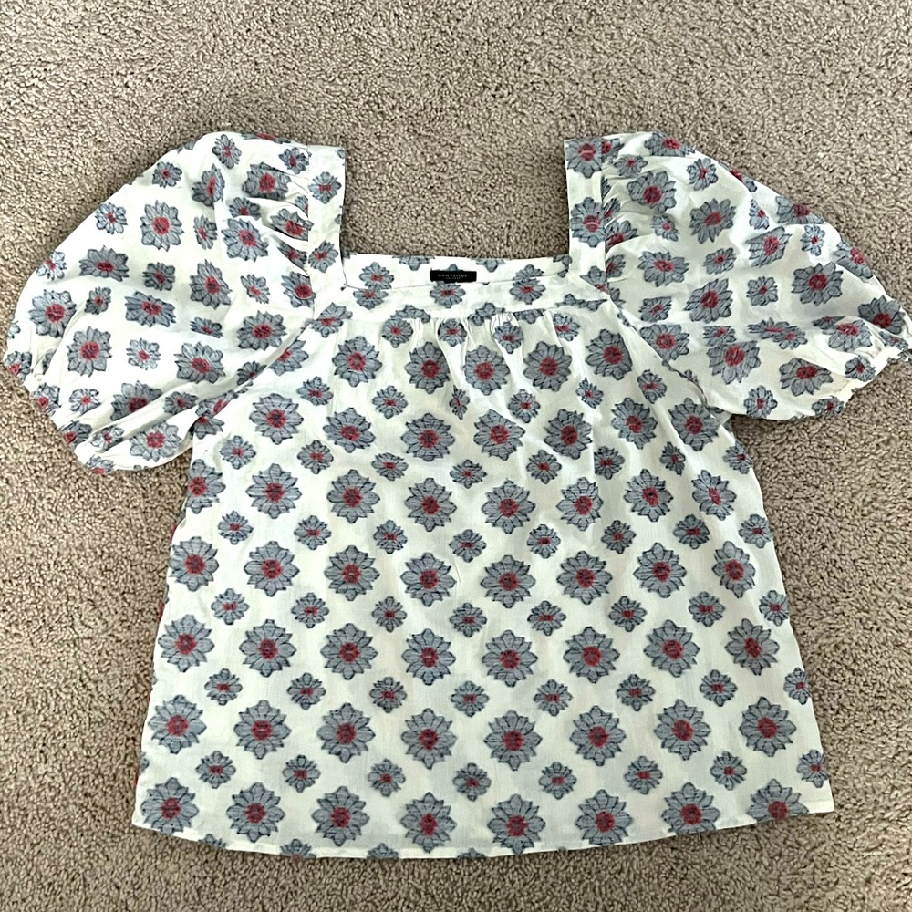 Ann Taylor Factory Puff Sleeved Top